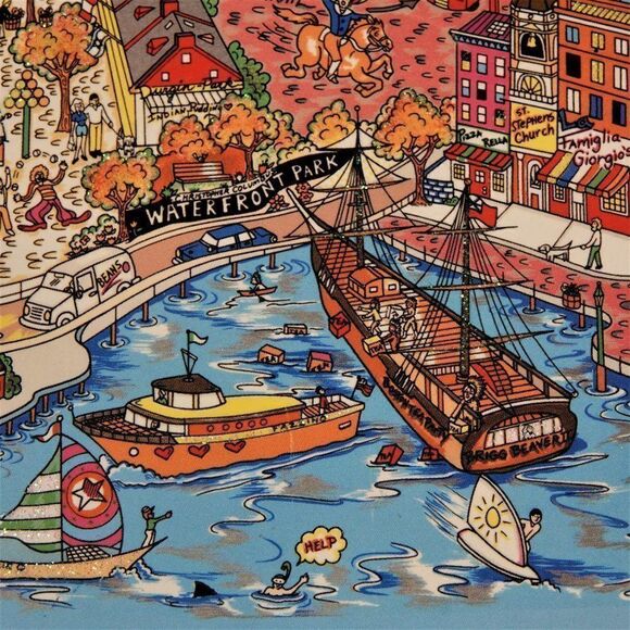 Charles Fazzino Historically Boston Glitter Puzzle - Picture 11 of 12